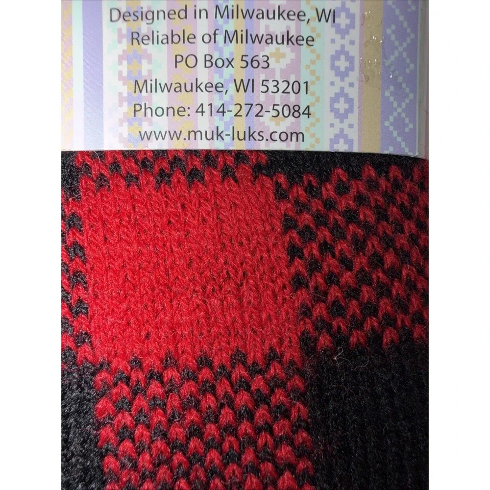 Muk Luks Slipper‎ Socks Womens Small/Medium S/M (5-7) Red Christmas Holiday NEW